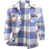 image:imageCOOFANDY Mens Flannel Jacket Fleece Shacket Plaid Shirt Jackets Warm Thick Long Sleeve Button Down Fall OutwearBlue Block