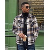 image:imageCOOFANDY Mens Flannel Jacket Fleece Shacket Plaid Shirt Jackets Warm Thick Long Sleeve Button Down Fall OutwearBrown Line