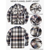 image:imageCOOFANDY Mens Flannel Jacket Fleece Shacket Plaid Shirt Jackets Warm Thick Long Sleeve Button Down Fall OutwearBrown Line