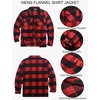 image:imageCOOFANDY Mens Flannel Jacket Fleece Shacket Plaid Shirt Jackets Warm Thick Long Sleeve Button Down Fall OutwearBuffalo Red Plaid
