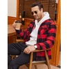image:imageCOOFANDY Mens Flannel Jacket Fleece Shacket Plaid Shirt Jackets Warm Thick Long Sleeve Button Down Fall OutwearBuffalo Red Plaid