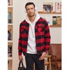 image:imageCOOFANDY Mens Flannel Jacket Fleece Shacket Plaid Shirt Jackets Warm Thick Long Sleeve Button Down Fall OutwearBuffalo Red Plaid