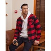 image:imageCOOFANDY Mens Flannel Jacket Fleece Shacket Plaid Shirt Jackets Warm Thick Long Sleeve Button Down Fall OutwearBuffalo Red Plaid