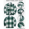 image:imageCOOFANDY Mens Flannel Jacket Fleece Shacket Plaid Shirt Jackets Warm Thick Long Sleeve Button Down Fall OutwearGreen Block
