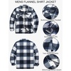 image:imageCOOFANDY Mens Flannel Jacket Fleece Shacket Plaid Shirt Jackets Warm Thick Long Sleeve Button Down Fall OutwearNavy Block