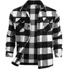 image:imageCOOFANDY Mens Flannel Jacket Fleece Shacket Plaid Shirt Jackets Warm Thick Long Sleeve Button Down Fall OutwearWhite Black Plaid