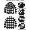 image:imageCOOFANDY Mens Flannel Jacket Fleece Shacket Plaid Shirt Jackets Warm Thick Long Sleeve Button Down Fall OutwearWhite Black Plaid