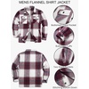 image:imageCOOFANDY Mens Flannel Jacket Fleece Shacket Plaid Shirt Jackets Warm Thick Long Sleeve Button Down Fall OutwearWine Red Block