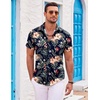 image:imageCOOFANDY Mens Hawaiian Shirts Short Sleeve Casual Button Down Beach Vacation Summer ShirtNavy Bluetropical Floral