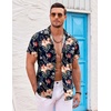 image:imageCOOFANDY Mens Hawaiian Shirts Short Sleeve Casual Button Down Beach Vacation Summer ShirtNavy Bluetropical Floral