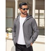 image:imageCOOFANDY Mens Hooded Sweatshirt Zip Up Casual Knit Hoodies Fashion Drawstring Sweatshirts with PocketsDark Grey