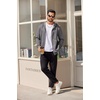 image:imageCOOFANDY Mens Hooded Sweatshirt Zip Up Casual Knit Hoodies Fashion Drawstring Sweatshirts with PocketsDark Grey