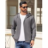 image:imageCOOFANDY Mens Hooded Sweatshirt Zip Up Casual Knit Hoodies Fashion Drawstring Sweatshirts with PocketsDark Grey