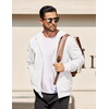 image:imageCOOFANDY Mens Hooded Sweatshirt Zip Up Casual Knit Hoodies Fashion Drawstring Sweatshirts with PocketsWhite
