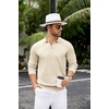 image:imageCOOFANDY Mens Knit Polo Sweater Casual Long Sleeve Quarter Zip Polo Sweater Classic Golf ShirtsBeige