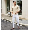 image:imageCOOFANDY Mens Knit Polo Sweater Casual Long Sleeve Quarter Zip Polo Sweater Classic Golf ShirtsBeige