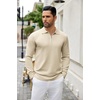 image:imageCOOFANDY Mens Knit Polo Sweater Casual Long Sleeve Quarter Zip Polo Sweater Classic Golf ShirtsBeige