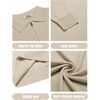 image:imageCOOFANDY Mens Knit Polo Sweater Casual Long Sleeve Quarter Zip Polo Sweater Classic Golf ShirtsBeige