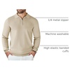image:imageCOOFANDY Mens Knit Polo Sweater Casual Long Sleeve Quarter Zip Polo Sweater Classic Golf ShirtsBeige