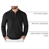 image:imageCOOFANDY Mens Knit Polo Sweater Casual Long Sleeve Quarter Zip Polo Sweater Classic Golf ShirtsBlack