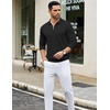 image:imageCOOFANDY Mens Knit Polo Sweater Casual Long Sleeve Quarter Zip Polo Sweater Classic Golf ShirtsBlack