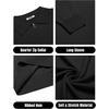 image:imageCOOFANDY Mens Knit Polo Sweater Casual Long Sleeve Quarter Zip Polo Sweater Classic Golf ShirtsBlack