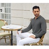 image:imageCOOFANDY Mens Knit Polo Sweater Casual Long Sleeve Quarter Zip Polo Sweater Classic Golf ShirtsDark Grey
