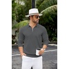 image:imageCOOFANDY Mens Knit Polo Sweater Casual Long Sleeve Quarter Zip Polo Sweater Classic Golf ShirtsDark Grey