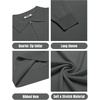 image:imageCOOFANDY Mens Knit Polo Sweater Casual Long Sleeve Quarter Zip Polo Sweater Classic Golf ShirtsDark Grey