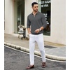 image:imageCOOFANDY Mens Knit Polo Sweater Casual Long Sleeve Quarter Zip Polo Sweater Classic Golf ShirtsDark Grey