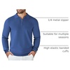 image:imageCOOFANDY Mens Knit Polo Sweater Casual Long Sleeve Quarter Zip Polo Sweater Classic Golf ShirtsDenim Blue
