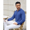 image:imageCOOFANDY Mens Knit Polo Sweater Casual Long Sleeve Quarter Zip Polo Sweater Classic Golf ShirtsDenim Blue