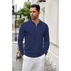image:imageCOOFANDY Mens Knit Polo Sweater Casual Long Sleeve Quarter Zip Polo Sweater Classic Golf ShirtsNavy Blue