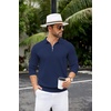 image:imageCOOFANDY Mens Knit Polo Sweater Casual Long Sleeve Quarter Zip Polo Sweater Classic Golf ShirtsNavy Blue