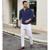 image:imageCOOFANDY Mens Knit Polo Sweater Casual Long Sleeve Quarter Zip Polo Sweater Classic Golf ShirtsNavy Blue