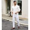 image:imageCOOFANDY Mens Knit Polo Sweater Casual Long Sleeve Quarter Zip Polo Sweater Classic Golf ShirtsWhite