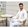 image:imageCOOFANDY Mens Knit Polo Sweater Casual Long Sleeve Quarter Zip Polo Sweater Classic Golf ShirtsWhite