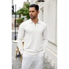 image:imageCOOFANDY Mens Knit Polo Sweater Casual Long Sleeve Quarter Zip Polo Sweater Classic Golf ShirtsWhite