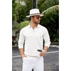 image:imageCOOFANDY Mens Knit Polo Sweater Casual Long Sleeve Quarter Zip Polo Sweater Classic Golf ShirtsWhite
