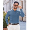 image:imageCOOFANDY Mens Knit Polo Sweaters Long Sleeve Vintage Polos Casual Dress Pullover Old Money TopsBlue