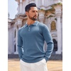 image:imageCOOFANDY Mens Knit Polo Sweaters Long Sleeve Vintage Polos Casual Dress Pullover Old Money TopsBlue