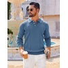 image:imageCOOFANDY Mens Knit Polo Sweaters Long Sleeve Vintage Polos Casual Dress Pullover Old Money TopsBlue
