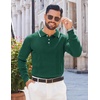 image:imageCOOFANDY Mens Knit Polo Sweaters Long Sleeve Vintage Polos Casual Dress Pullover Old Money TopsDark Green
