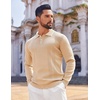 image:imageCOOFANDY Mens Knit Polo Sweaters Long Sleeve Vintage Polos Casual Dress Pullover Old Money TopsKhaki