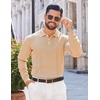 image:imageCOOFANDY Mens Knit Polo Sweaters Long Sleeve Vintage Polos Casual Dress Pullover Old Money TopsKhaki