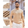image:imageCOOFANDY Mens Knit Polo Sweaters Long Sleeve Vintage Polos Casual Dress Pullover Old Money TopsKhaki