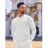 image:imageCOOFANDY Mens Knit Polo Sweaters Long Sleeve Vintage Polos Casual Dress Pullover Old Money TopsWhite