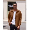 image:imageCOOFANDY Mens Long Sleeve Button Down Shirt Casual Lightweight Shacket Spring Fall Shirt Jacket OvershirtLight Brown