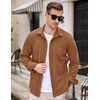 image:imageCOOFANDY Mens Long Sleeve Button Down Shirt Casual Lightweight Shacket Spring Fall Shirt Jacket OvershirtLight Brown