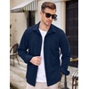 image:imageCOOFANDY Mens Long Sleeve Button Down Shirt Casual Lightweight Shacket Spring Fall Shirt Jacket OvershirtNavy Blue